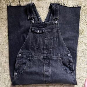 Free People Black Denim Overalls